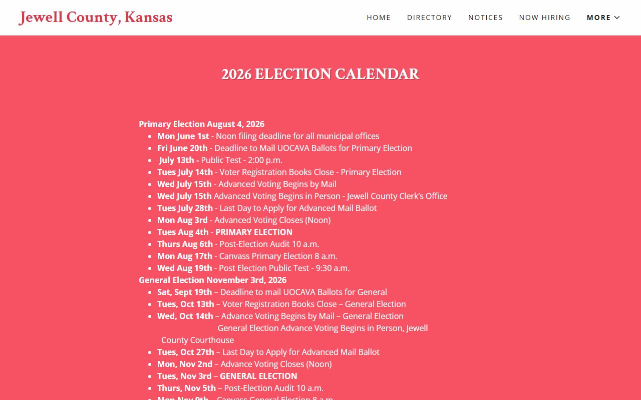 Jewell County Clerk of the District Court and election office distinction