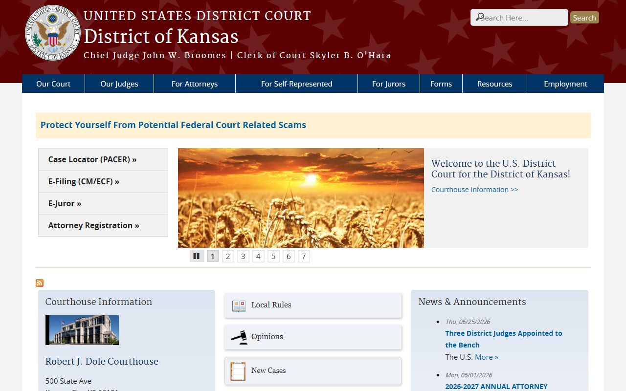 Jewell County court records U.S. District Court for the District of Kansas