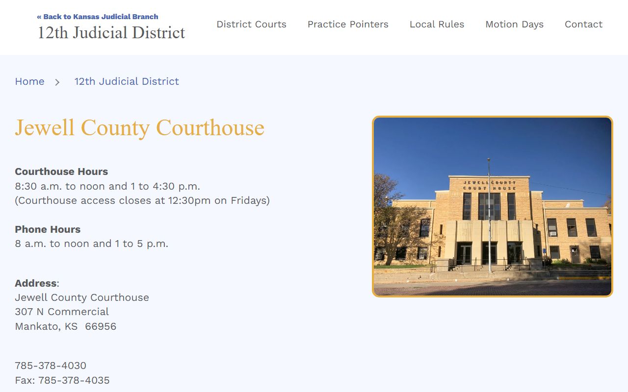 Jewell County court records courthouse listing