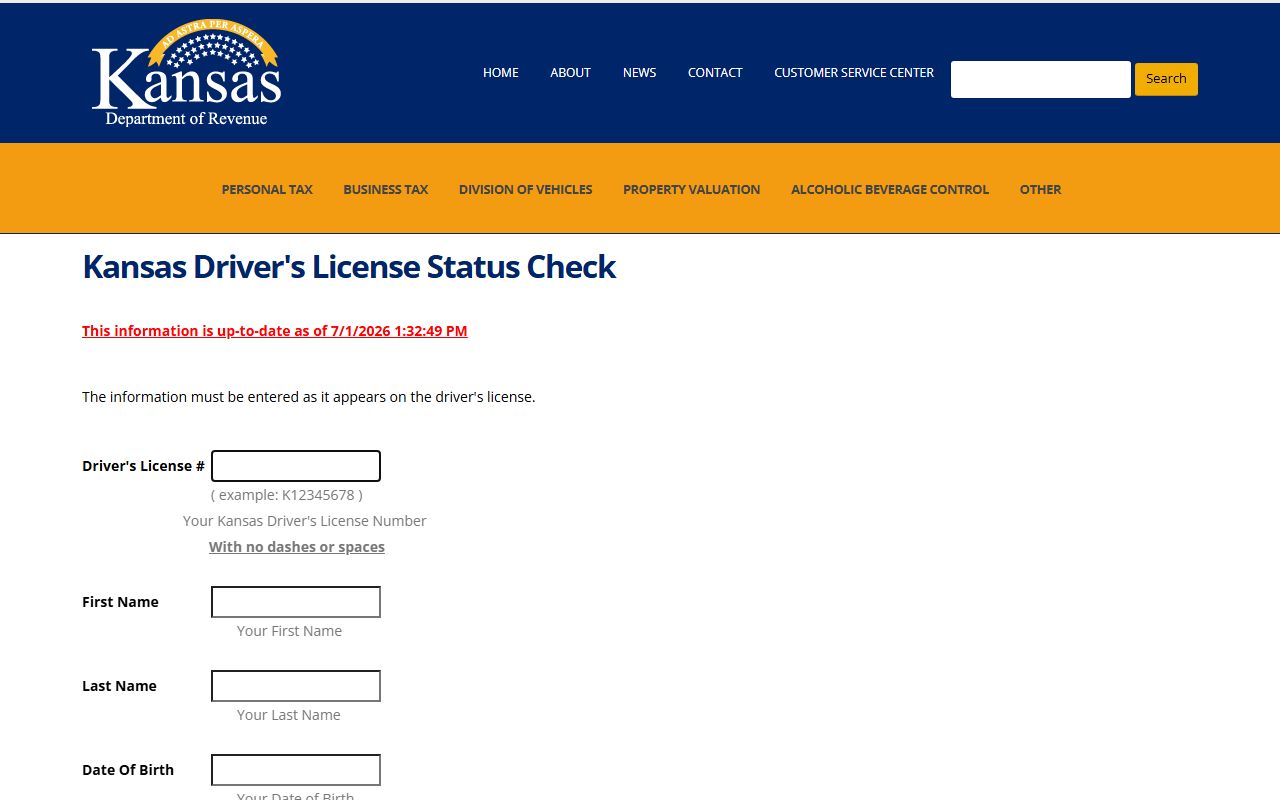 Jewell County traffic court records Kansas license status check